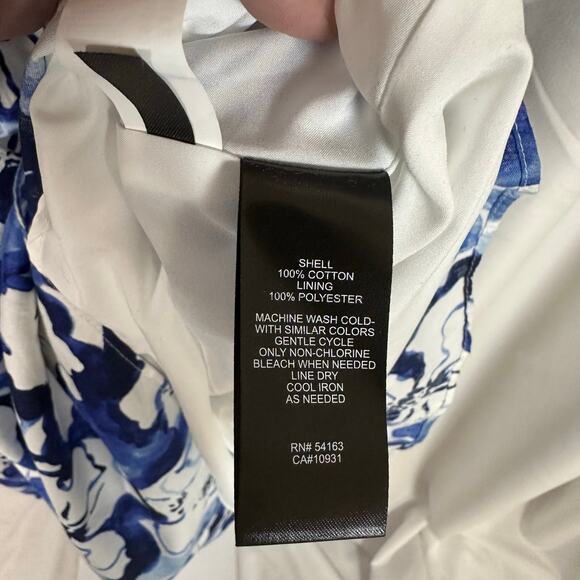 New Jessica Howard Blue White Floral Fit & Flare Dress Women's 16 Feminine - Picture 7 of 11